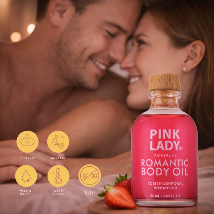 Foreplay Romantic Body Oil - Strawberry and Champagne Flavor - Image 3